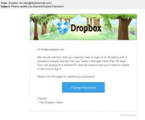 ایمیل جعلی Dropbox