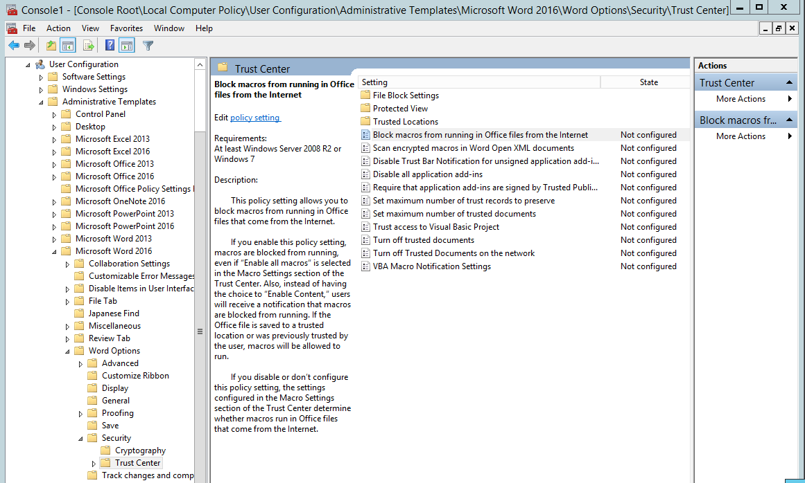 تنظیمات Office در Group Policy