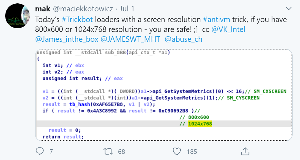 TrickBot Anti-VM