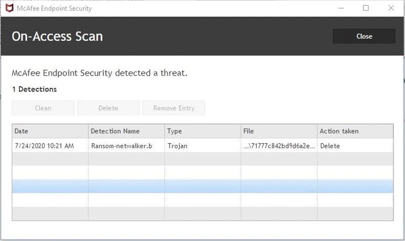 McAfee ENS and Ransomware